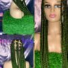 36-Inch Box Braid Wig in Camouflage Green