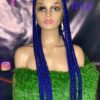 Box Braid Wig with Crossing Vibrant Blue