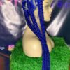 Box Braid Wig with Crossing Vibrant Blue